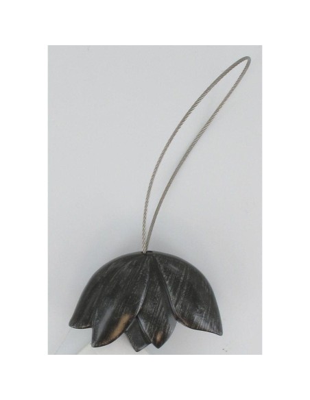 Embrasse resine aimantee tulipe pm   noir argent