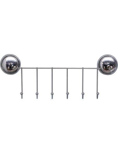 Patere metal 6 crochets sur ventouses   chrome