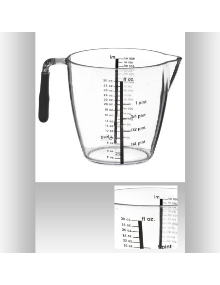 Verre doseur L. 18,5 x P. 10,3 x H. 14 cm