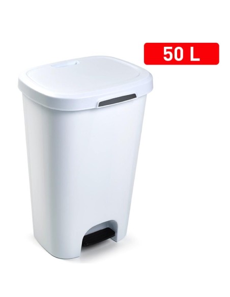 Poubelle avec pedale color 50l blanc