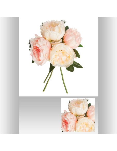 Bouquet 4 pivoine rose h30