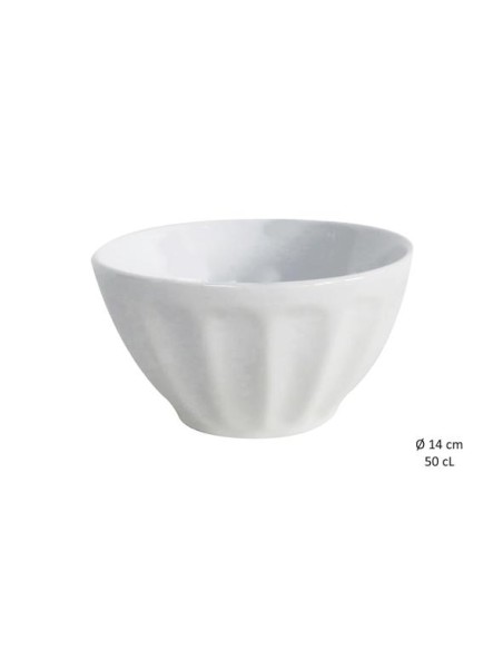 Bol cannele blanc 50cl gres