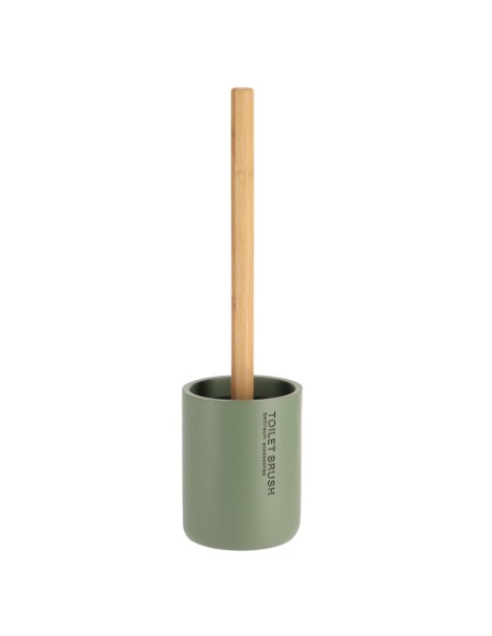 Brosse wc polyresine   kaki   bambou