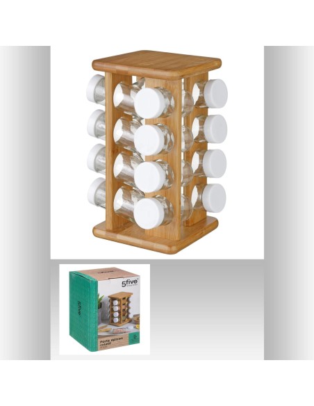 Rack epice rota x16 bambou L. 18 x P. 18 x H. 27,7 cm