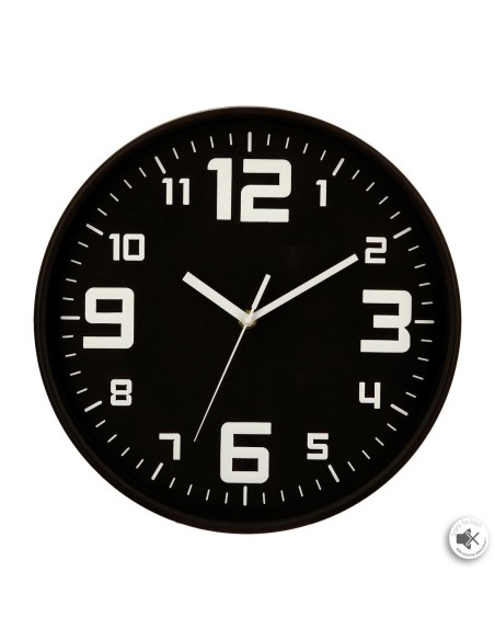 Horloge plastique noir diam.   30 cm