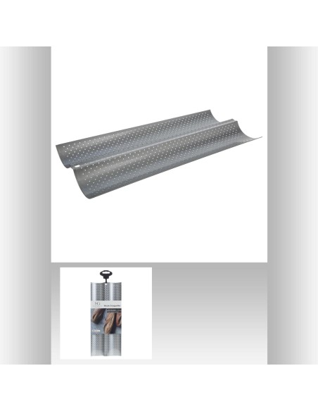 Moule baguette x2 L. 38,5 x P. 16 x H. 2,4 cm