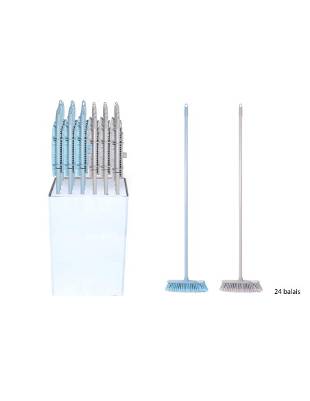 Displ 24 balais grege bleu