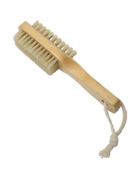 Brosse a ongles double face avec manche bois   naturel