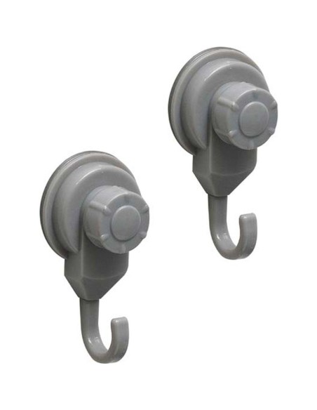 Set de 2 crochets promo pp sur ventouses   gris