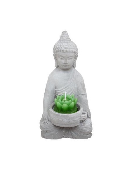 Php bouddha ciment h15 L. 10 x P. 8,1 x H. 16 cm