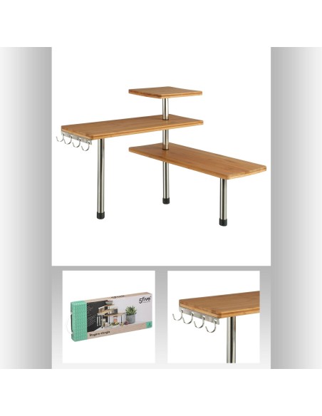 Etagere angle 3niv bambou
