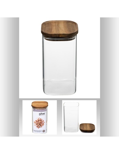 Bocal ver aca carre 1,3l hermet L. 11 x P. 11 x H. 19 cm