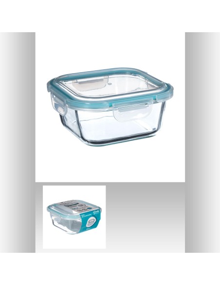 Boite carre ver 0,8l clipeat L. 19,2 x P. 13,5 x H. 6,9 cm
