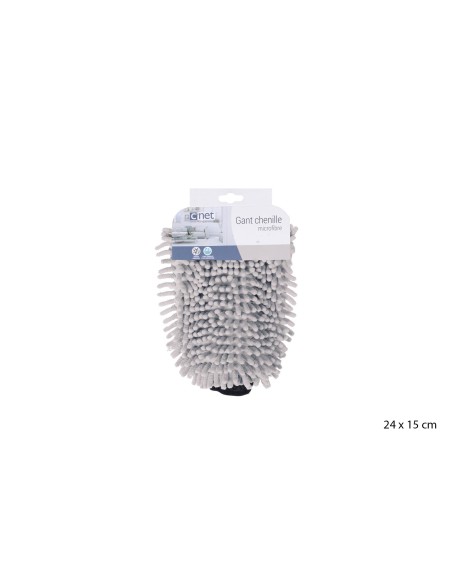 Gant microfibre chenille grege