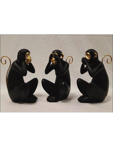 Singe de la sagesse 17cm 2x3asst
