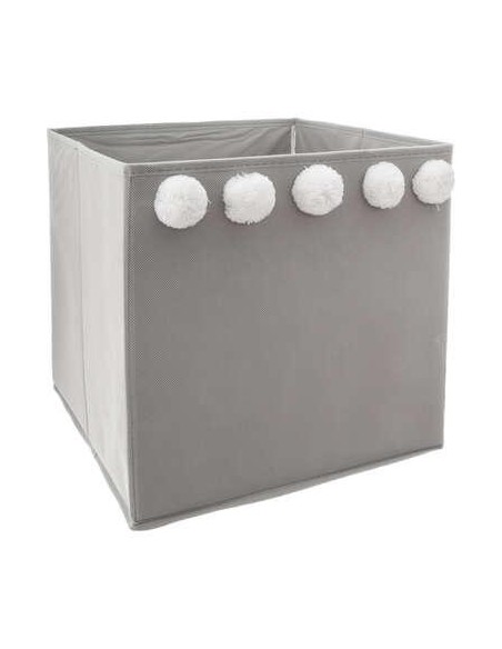 Bac rangement pompom x 5 gris