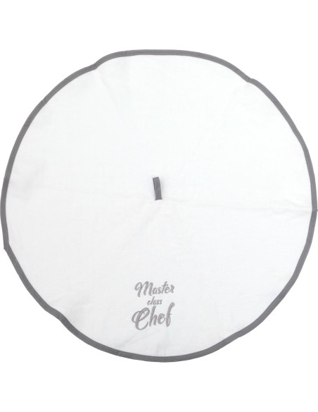 Essuie mains brode master chef 60cm velours eponge   gris blanc