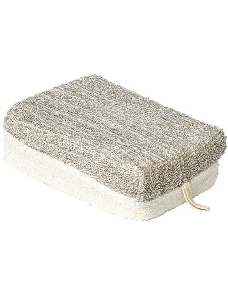 Eponge de bain ramie bambou gm   creme taupe