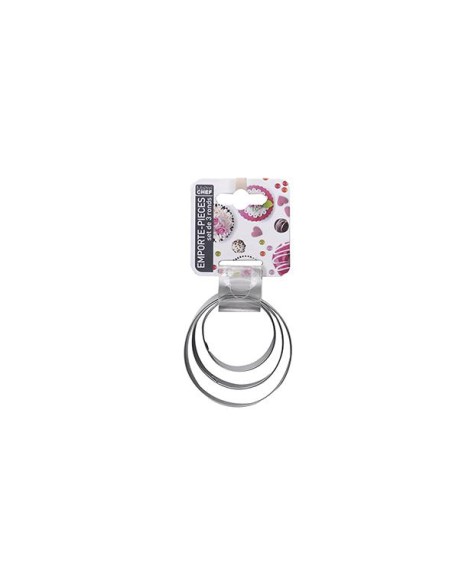 Set de 3 emporte pieces rond inox