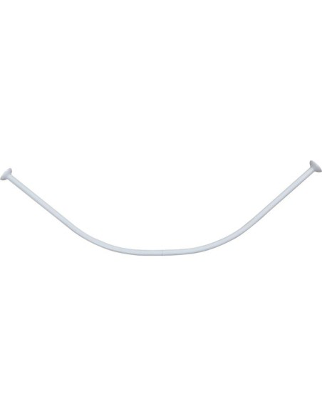 Barre de douche incurvee 90x90 cm en aluminium   blanc