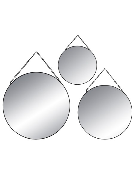 Miroir rond met chaine x3 nr