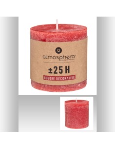 Bougie ronde rustic rouge 6.7x7 D. 6,7 x H. 7 cm