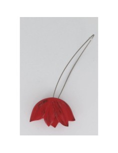 Embrasse resine aimantee tulipe pm   rouge noir