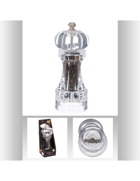 Moulin poivre acrylique 15cm D. 5,5 x H. 15 cm
