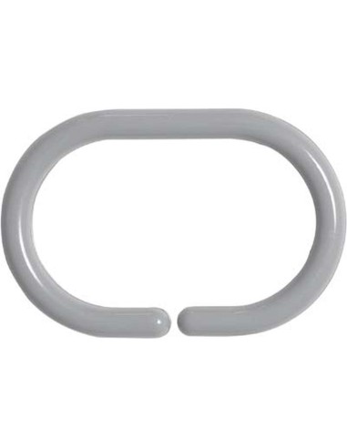 Set de 12 anneaux de douche pp   gris perle