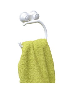 Porte serviette pp forme arrondie sur ventouses   blanc