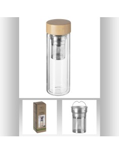 Theiere dble paroi bambou 40cl