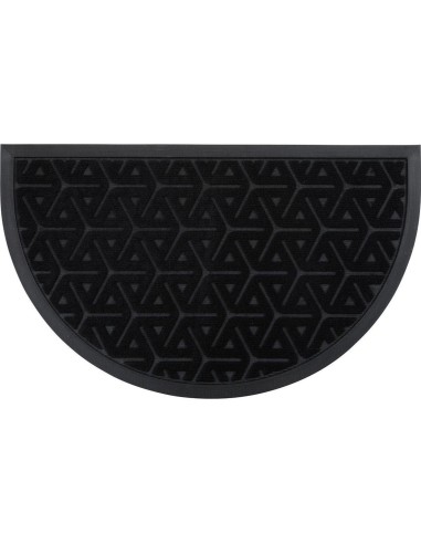 Tapis wilson 45x75cm demi lune polyester caoutchouc   noir