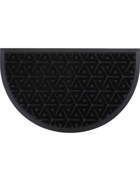 Tapis wilson 45x75cm demi lune polyester caoutchouc   noir
