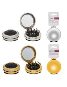 Brosse   cheveux pliable avec miroir 