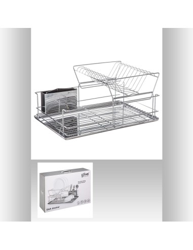 Egouttoir 2niv inox L. 47 x P. 32,7 x H. 22,5 cm