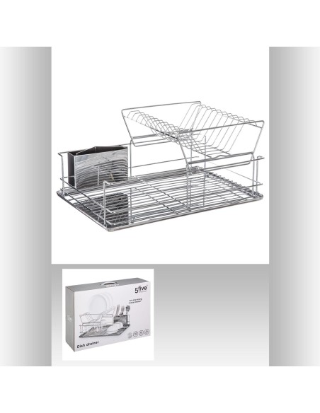 Egouttoir 2niv inox L. 47 x P. 32,7 x H. 22,5 cm