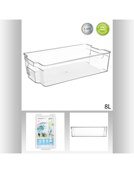 Bac rangt frigo pet 8l sf L. 21,5 x P. 37 x H. 9,9 cm