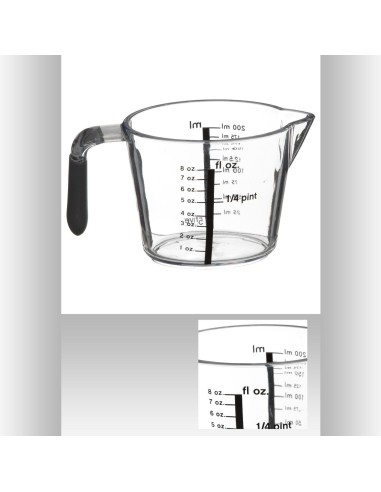 Verre doseur ps tpr 200ml L. 13 x P. 7,2 x H. 8 cm