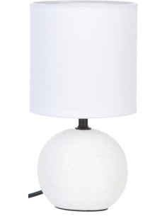 Lampe boule ceramique strie timeo blanc h.25