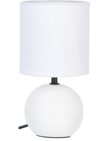 Lampe boule ceramique strie timeo blanc h.25