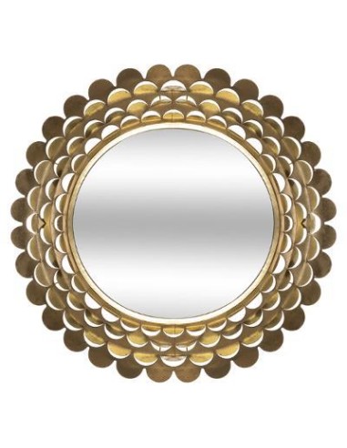 Miroir met fleur or d91
