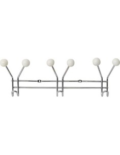 Patere metal 3 crochets a fixer decoration resine blanche   chrome blanc