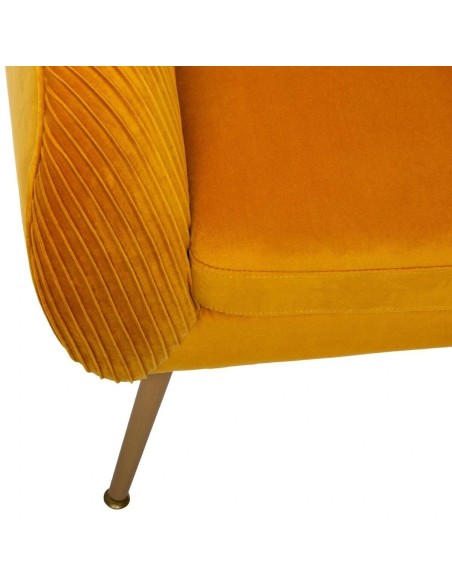 Fauteuil velours solaro ocre