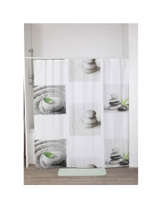 Rideau de douche peva 180 x 180 cm   12 anneaux blanc   dune