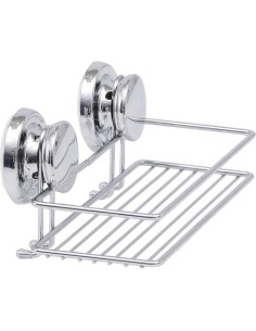 Panier rectangulaire metal sur ventouses   chrome