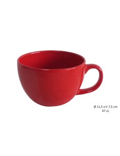 Tasse jumbo rouge 47cl  gres