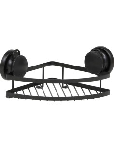 Etagere d'angle metal sur ventouses   noir