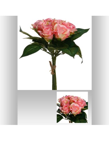 Bouquet 9 roses rose h24