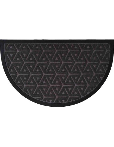 Tapis wilson 45x75cm demi lune polyester caoutchouc   gris fonce