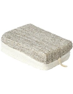 Eponge de bain ramie bambou gm   creme taupe